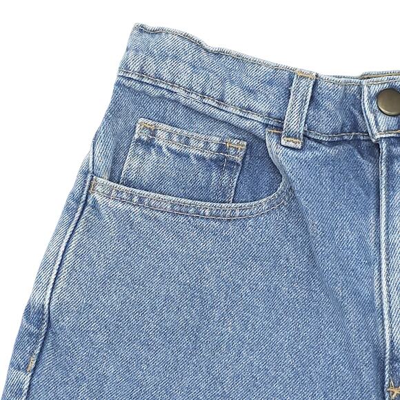 American Apparel Denim Shorts Womens 27 High Rise Cuffed Jorts USA Made Blued - Picture 3 of 13